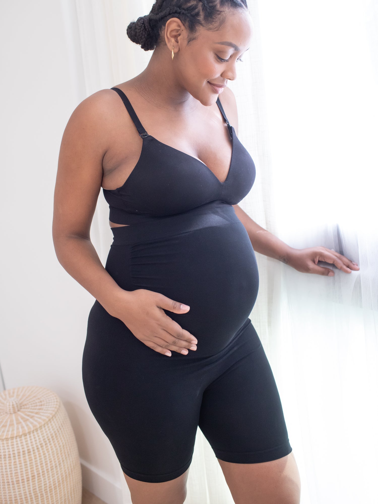 Seamless Bamboo Maternity Thigh Saver | Black