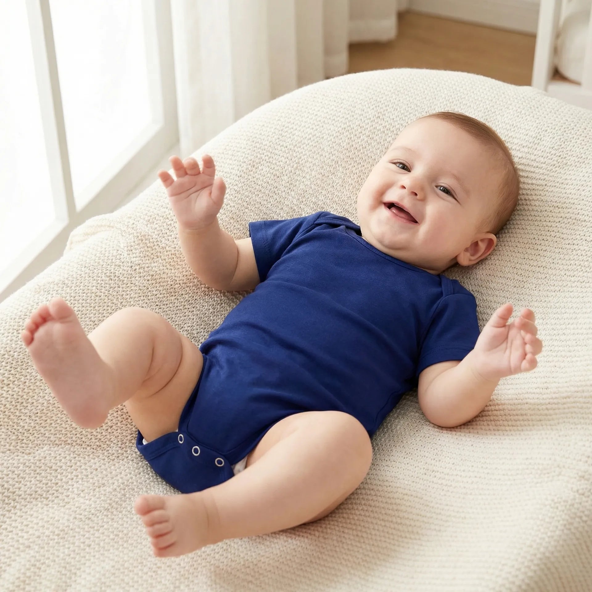 Bamboo Baby Bodysuit In Blue Depths