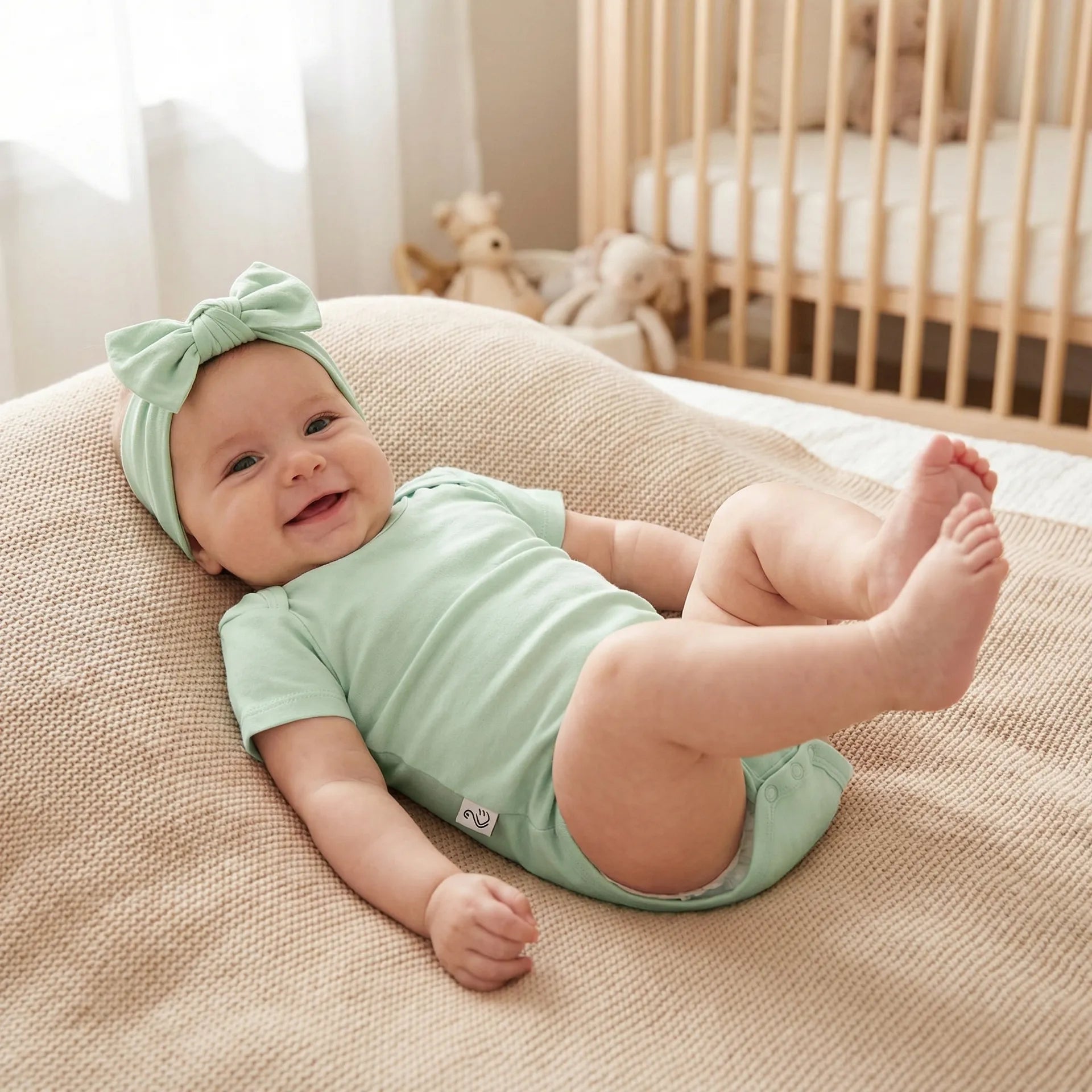 Bamboo Baby Bodysuit In Sage Green