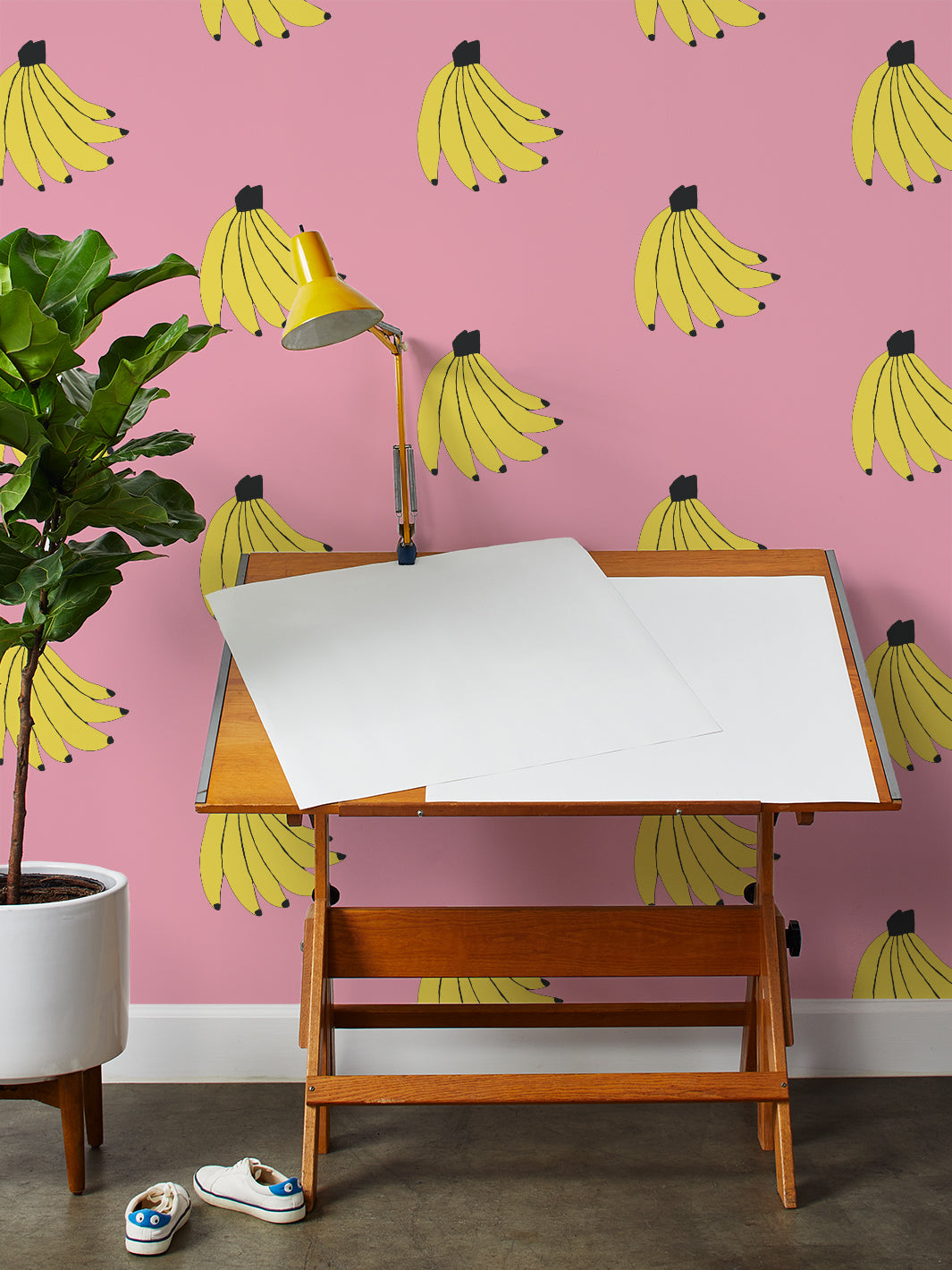'bananas' Wallpaper By Tea Collection - Bubblegum