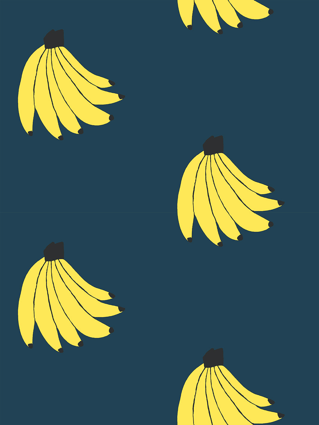 'bananas' Wallpaper By Tea Collection - Deep Lapis