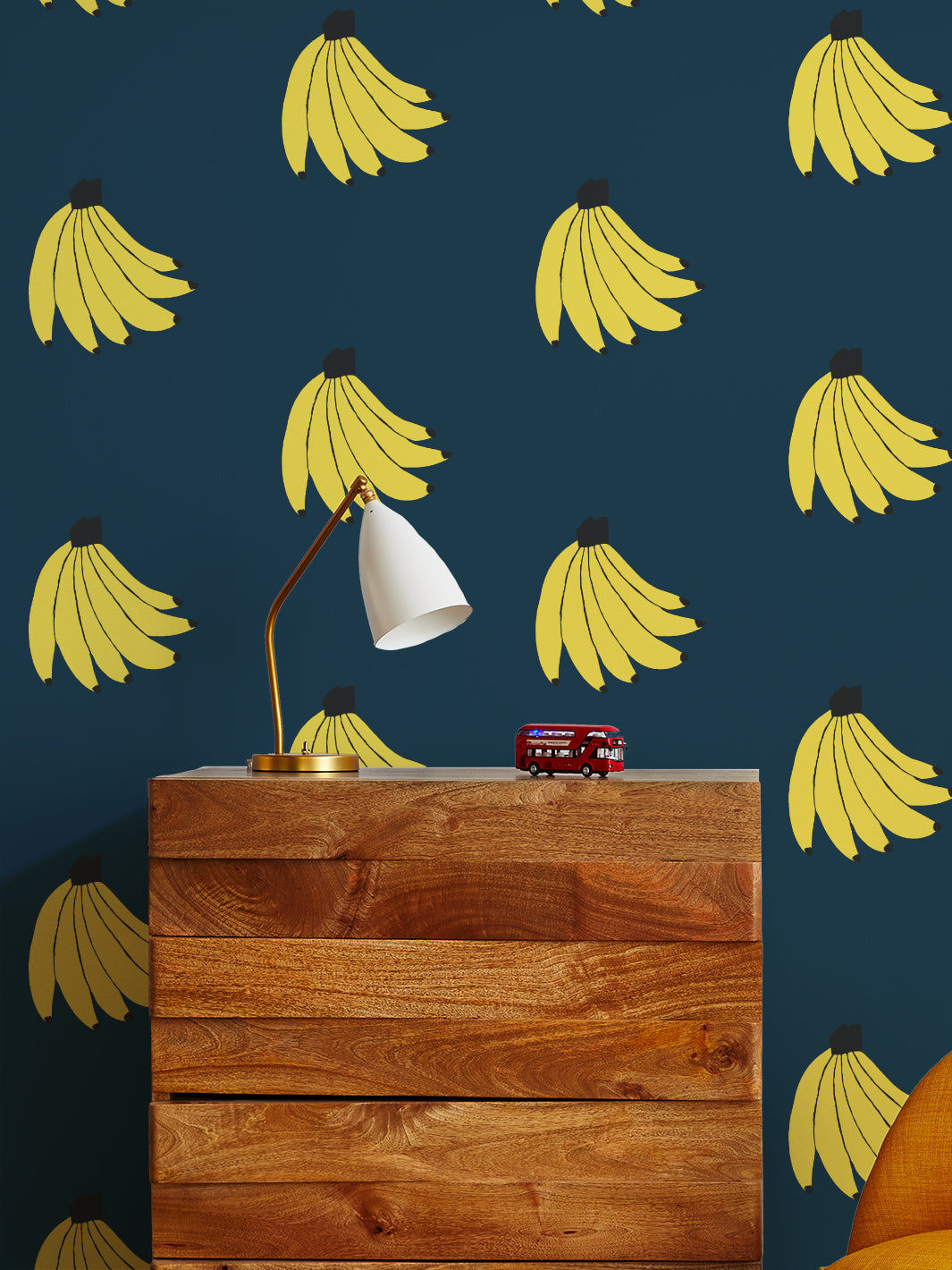 'bananas' Wallpaper By Tea Collection - Deep Lapis