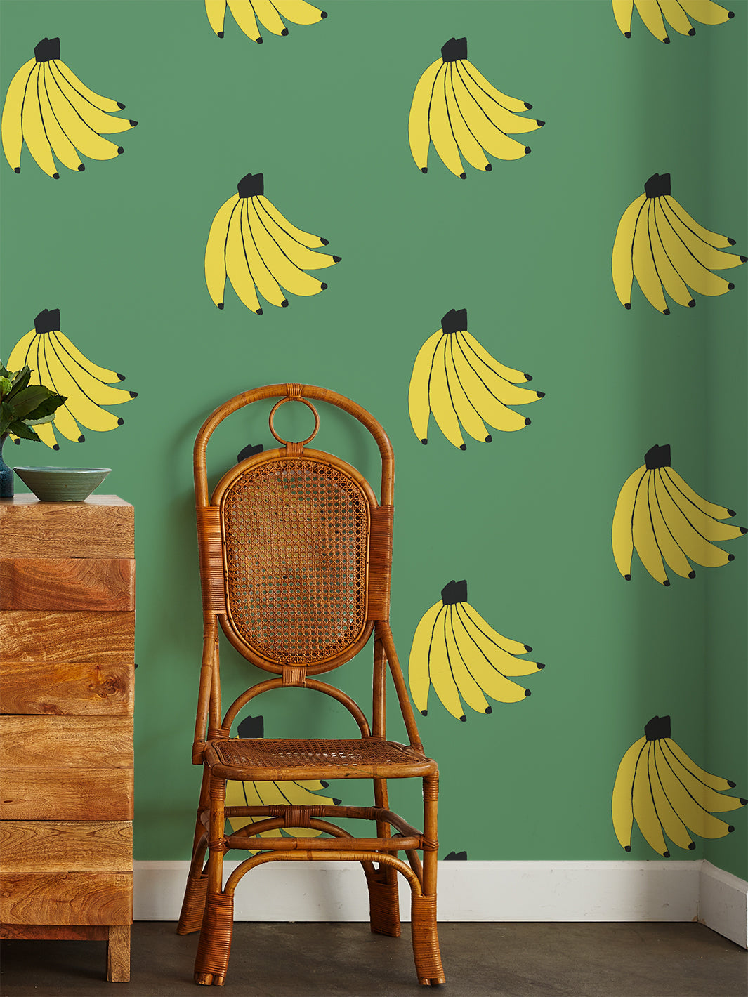 'bananas' Wallpaper By Tea Collection - Green