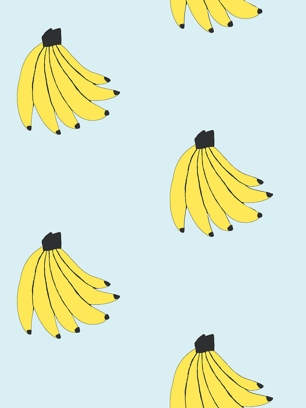 'bananas' Wallpaper By Tea Collection - Pale Blue