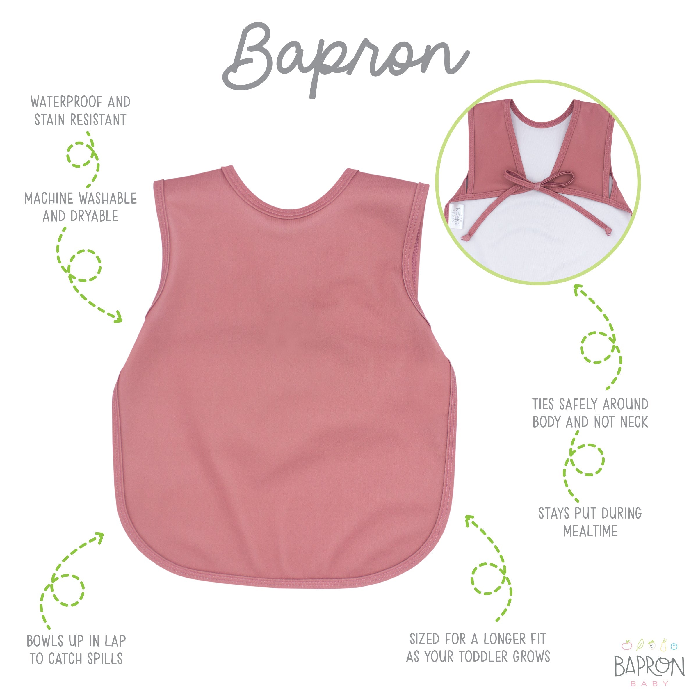 Solid Blush Minimalist Bapron