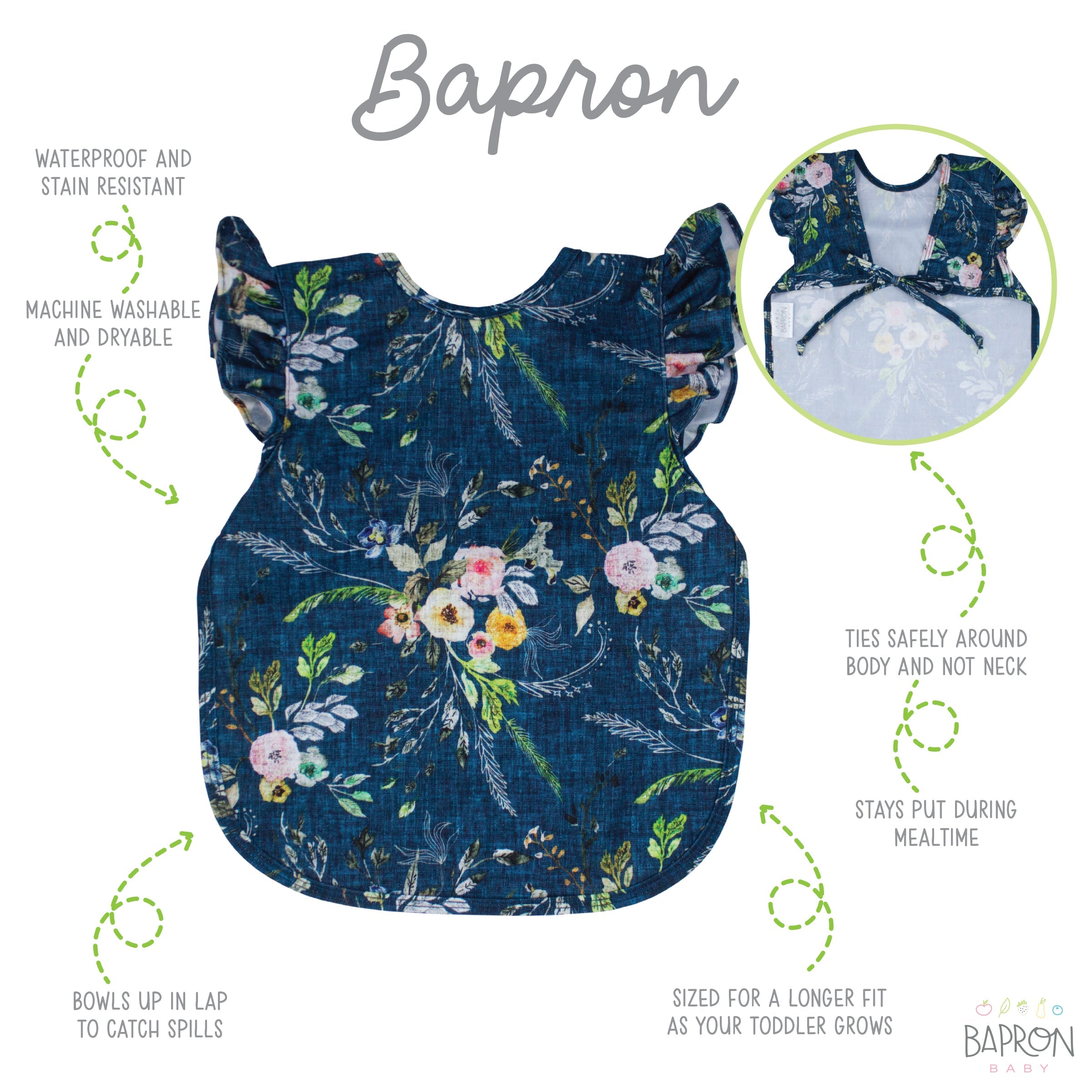 Boho Floral Flutter Bapron