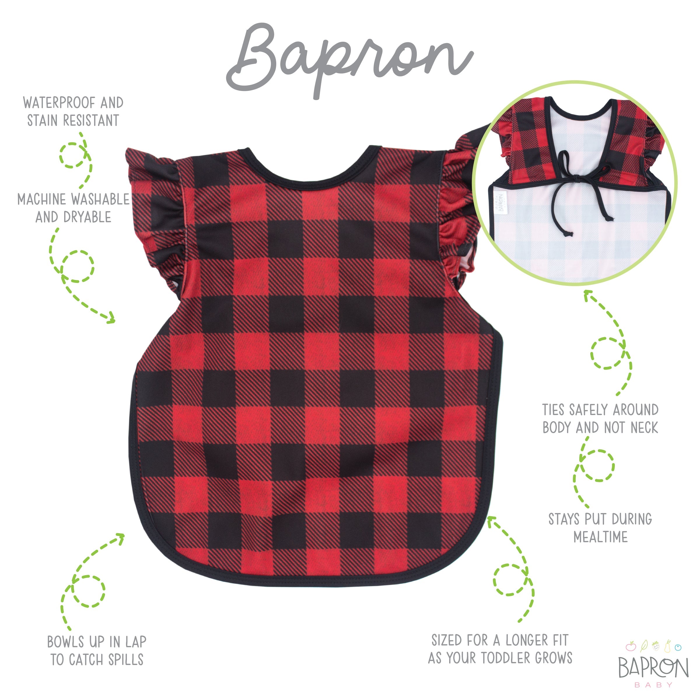 Red Buffalo Plaid Flutter Bapron