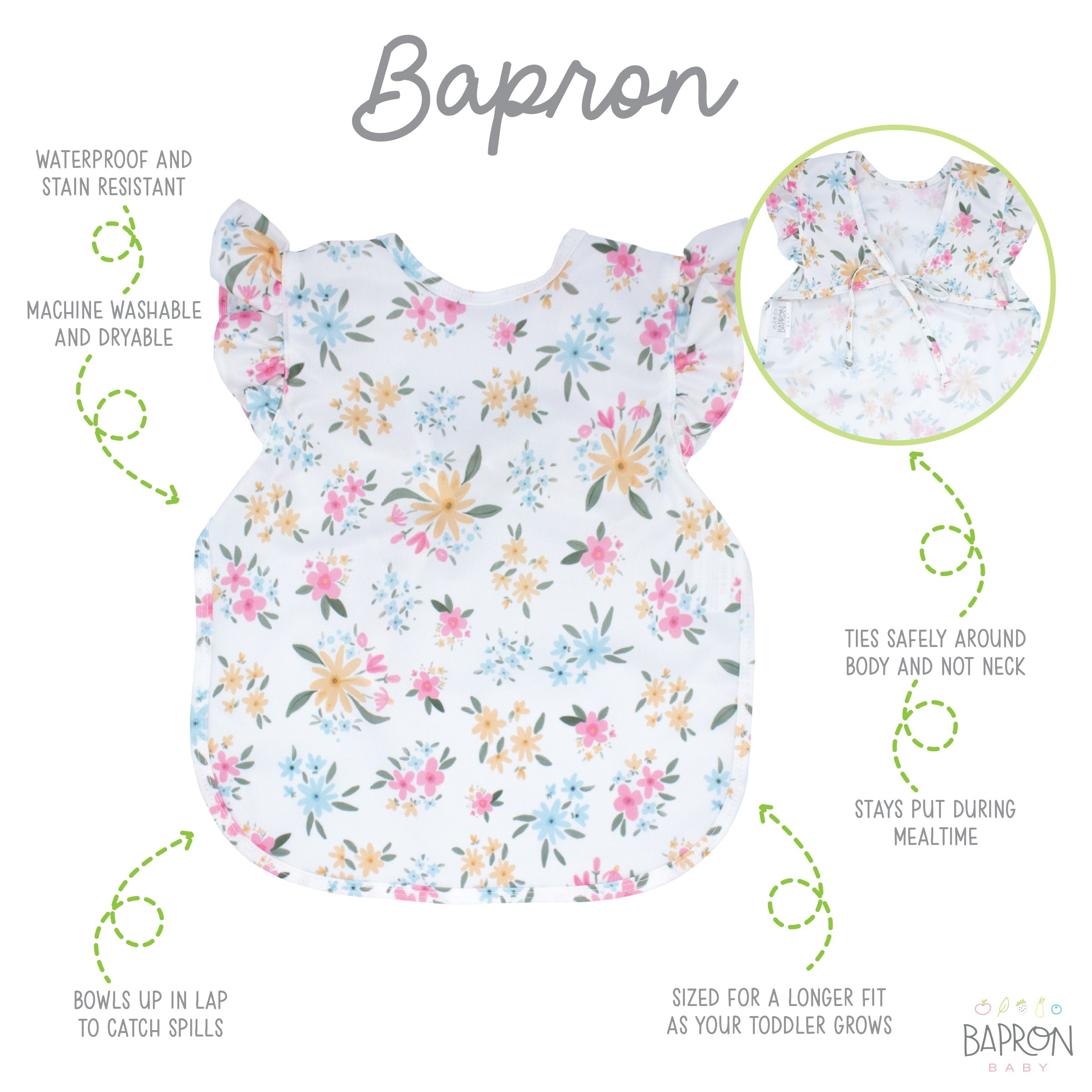 Pastel Floral Flutter Bapron