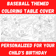 Baseball Birthday Coloring Tablecloth