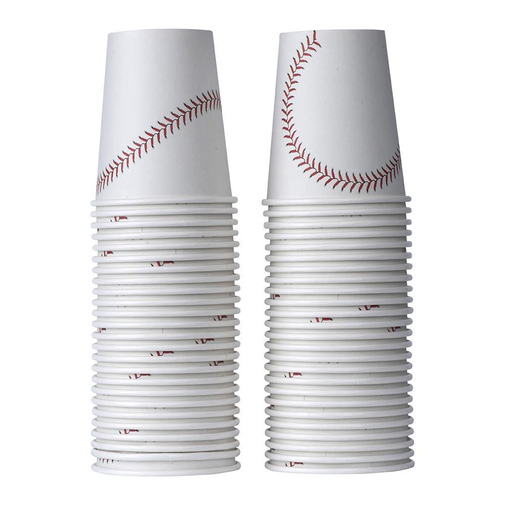 Baseball Themed 9 Oz Disposable Paper Cups 100 Pack