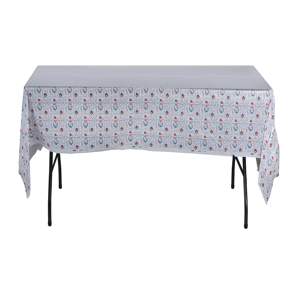 Baseball Themed Pattern Table Cloth 8 Pack