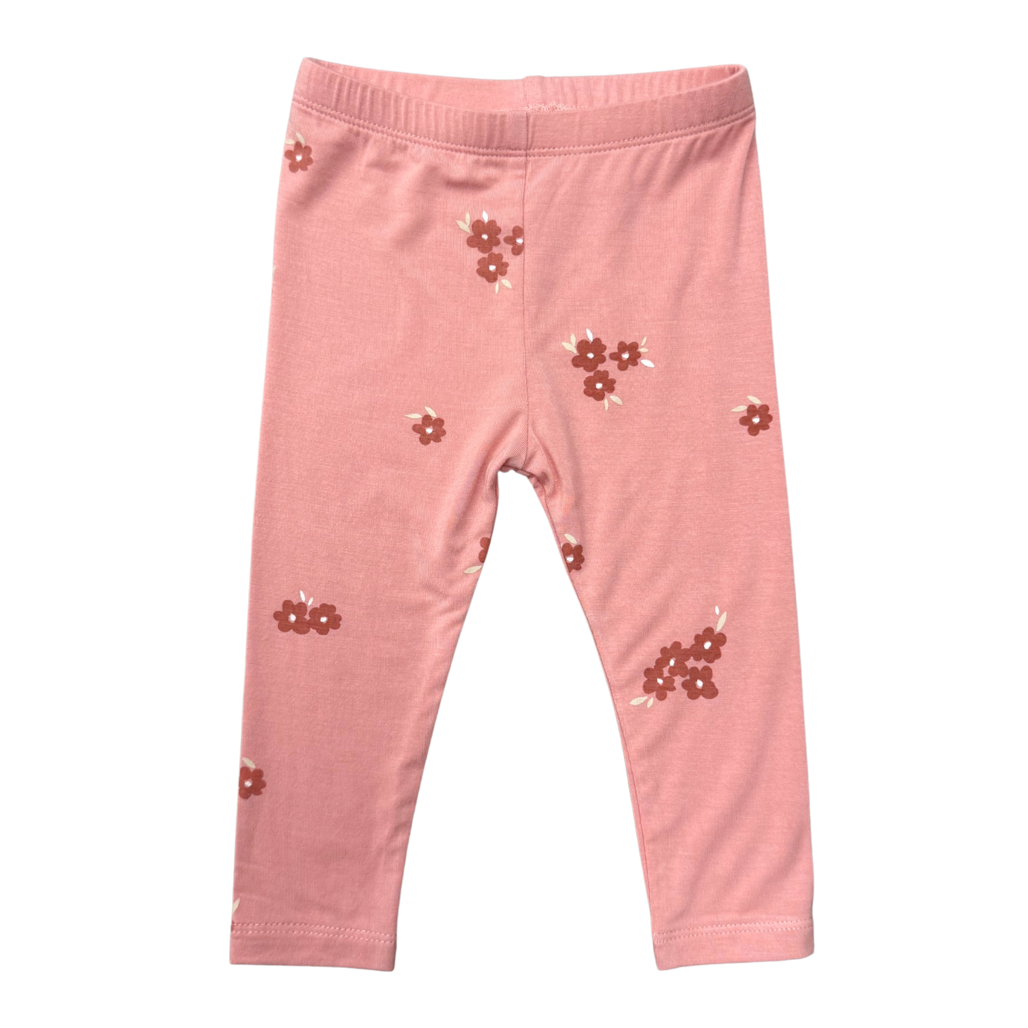 Girls Basic Leggings In Floral Stamp