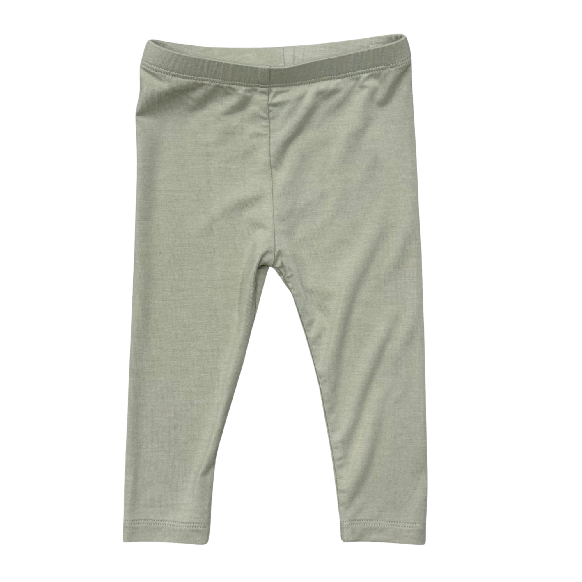 Girls Basic Leggings In Sage