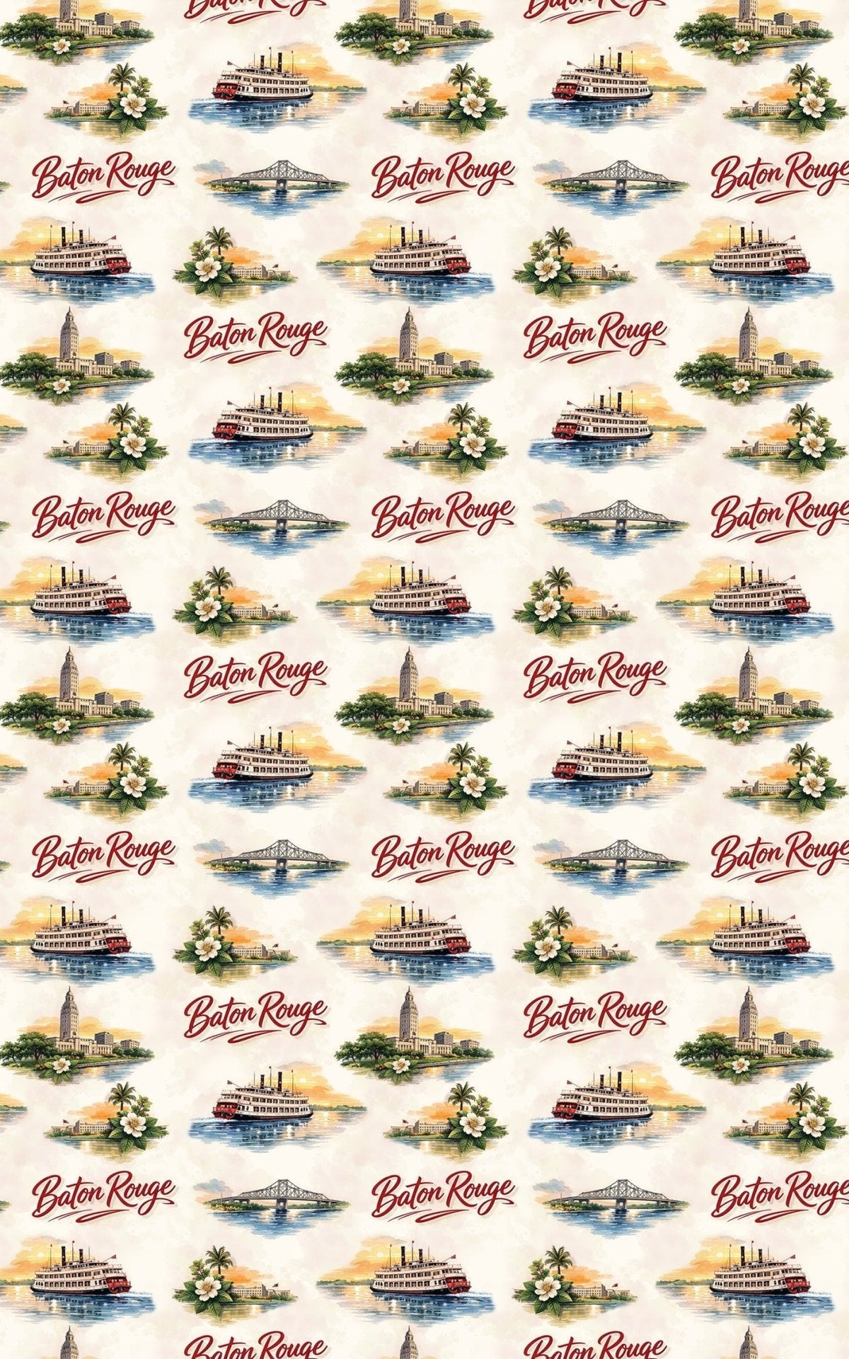 Baton Rouge River Statehouse Wrapping Paper