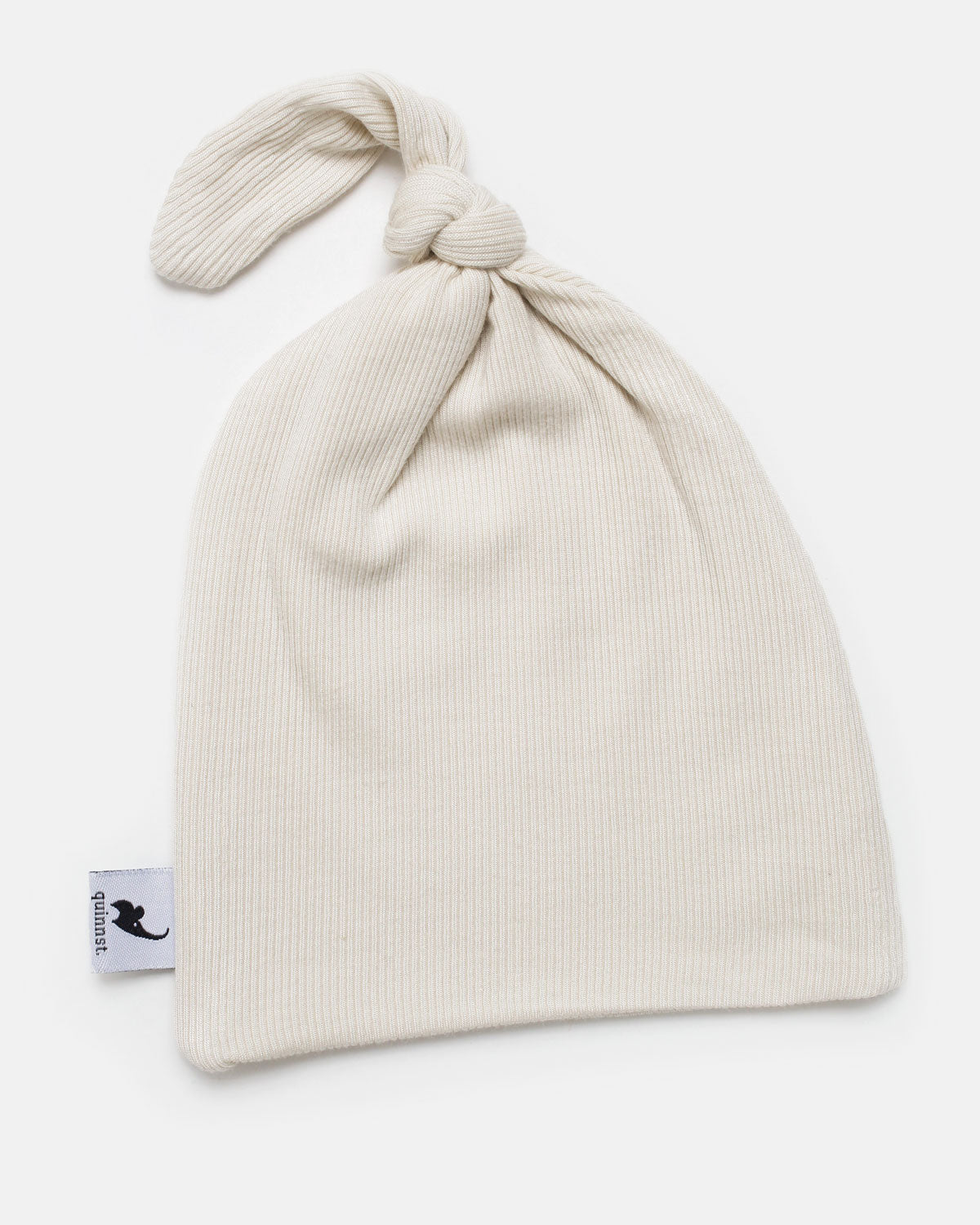 Oatmeal Ribbed Top Knot Hat