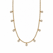Beaded Cz Teardrop Necklace