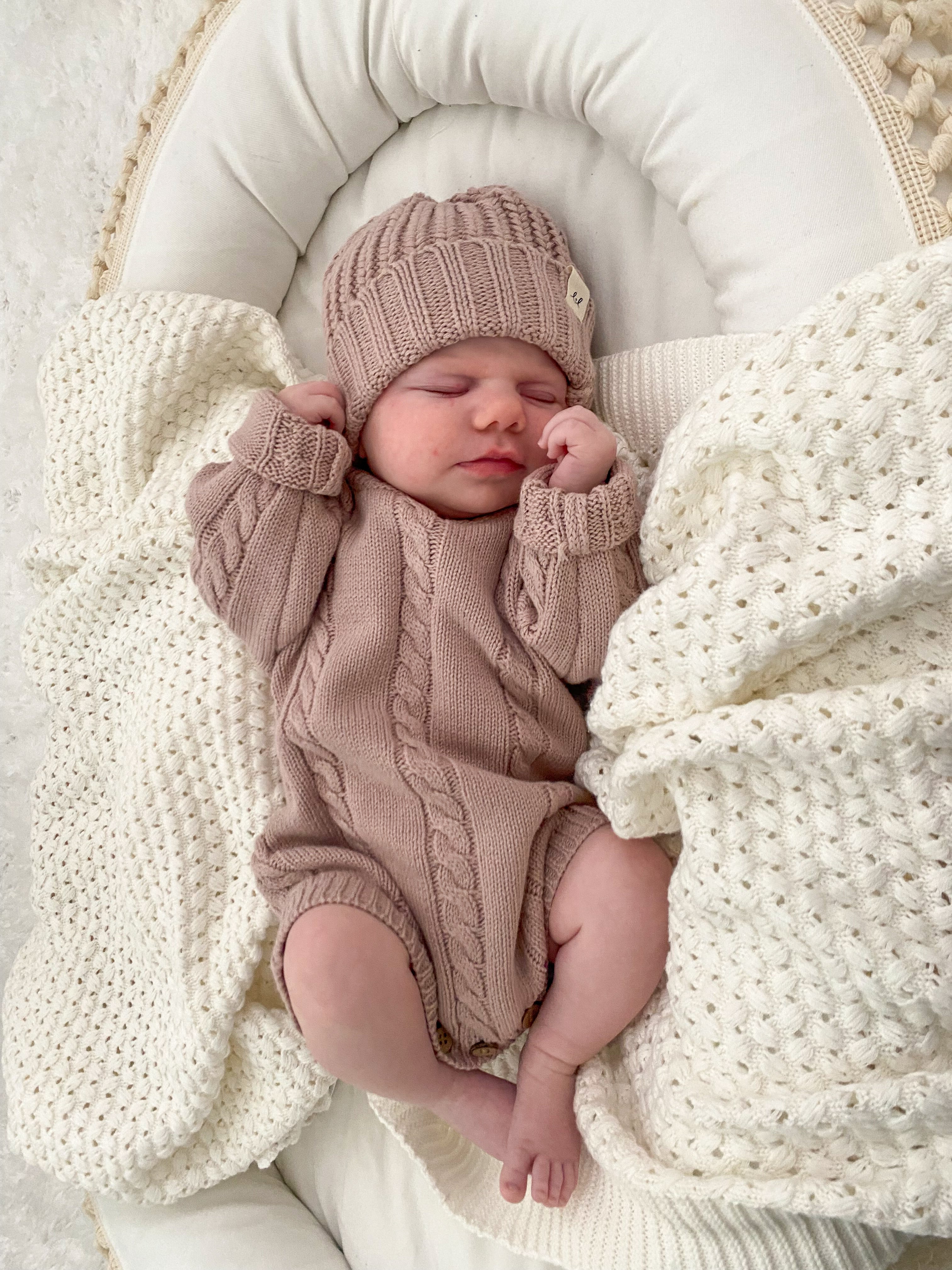 Chunky Knit Beanie - Dusty Petal