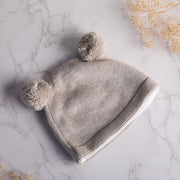 Pom Pom Baby Beanie Lt Beige Mel