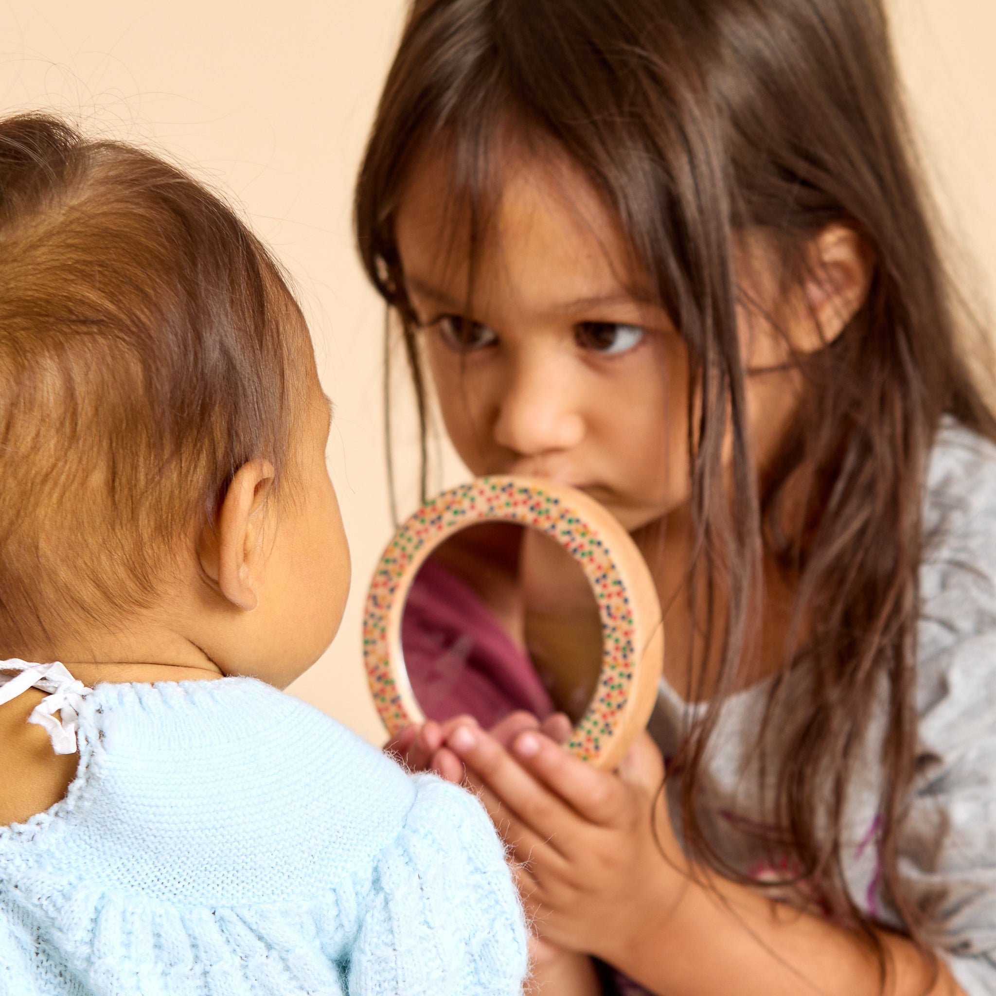 Printed Bear Single-piece Rattle And Matching Mirror