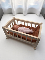 Bebenita | Wooden Baby Doll Cradle Bed In Natural Birch
