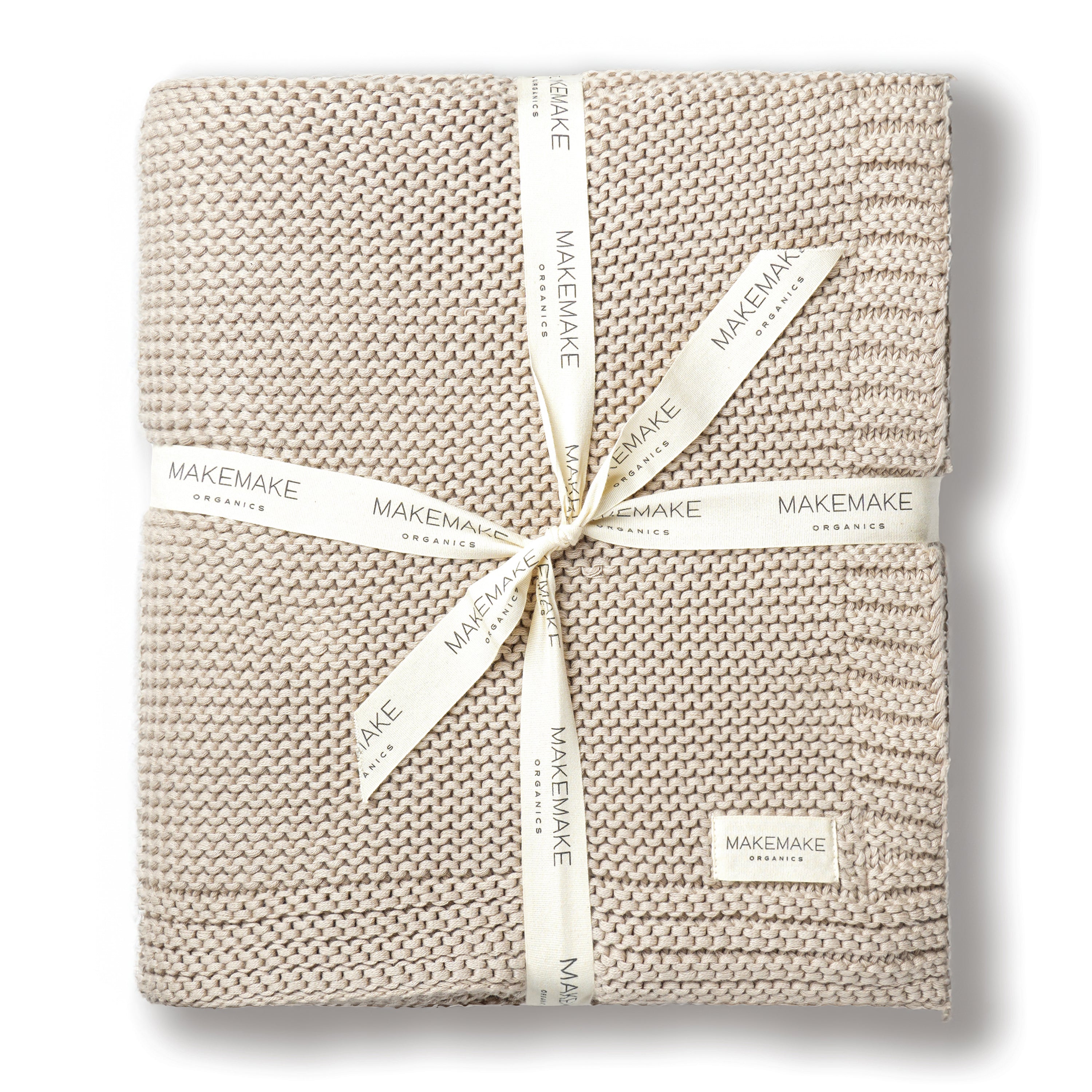 Chunky Knit Throw Blanket - Beige