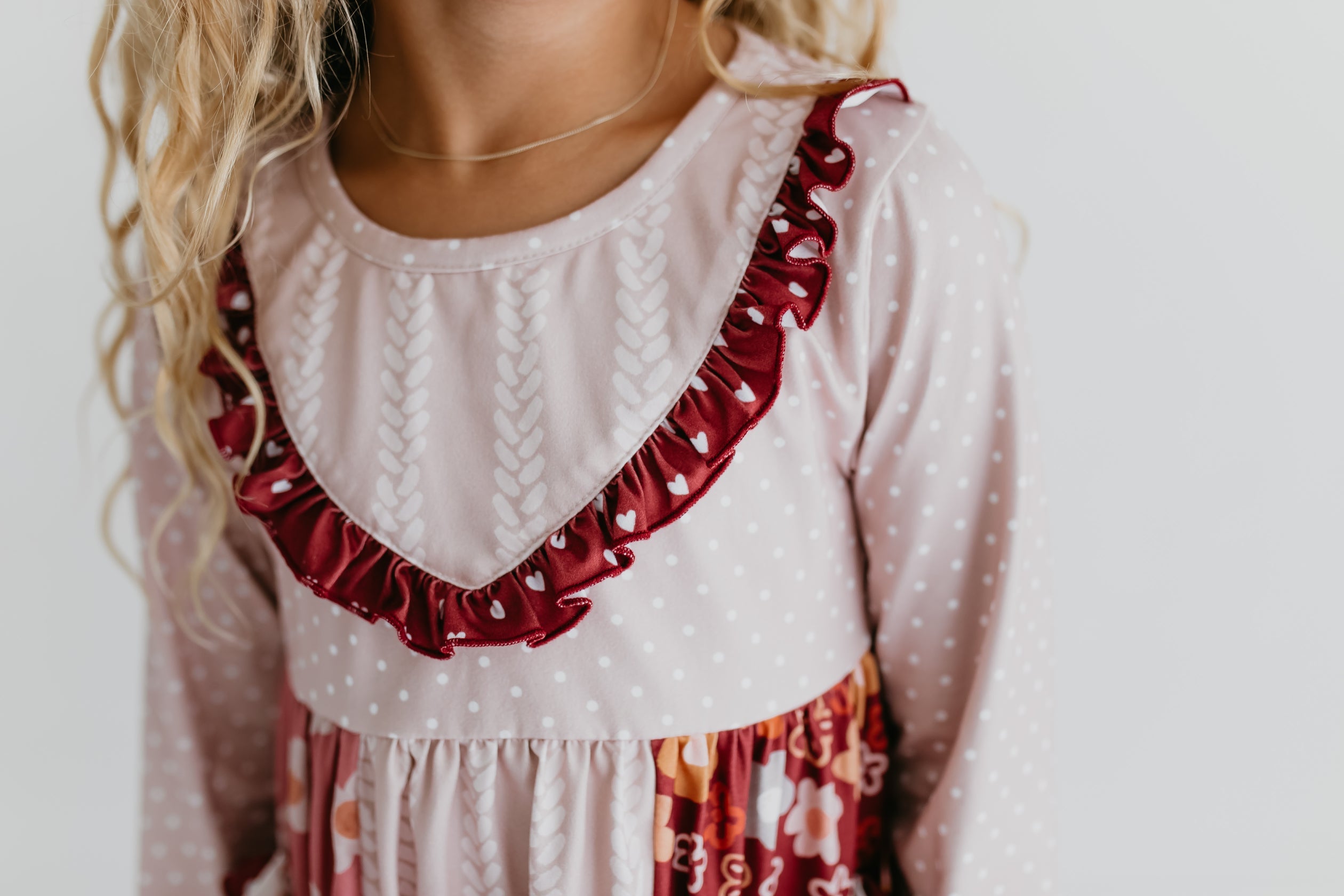 Beige Floral Bell Bottom Pant Set