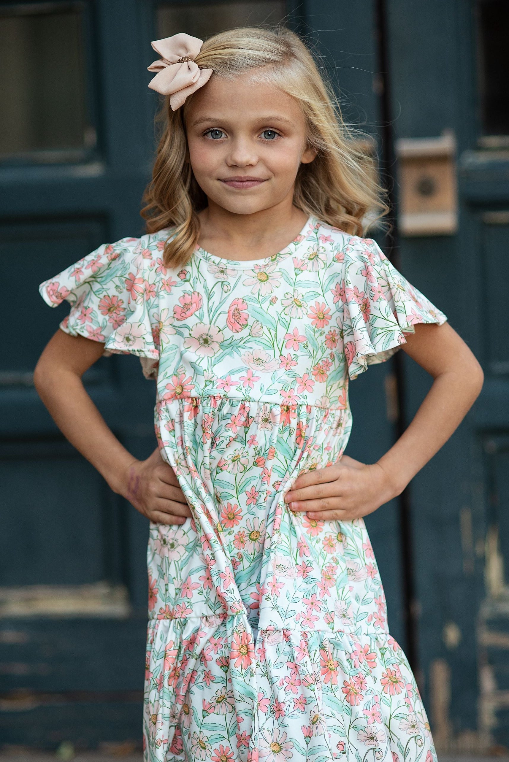 Beige Flower Dress