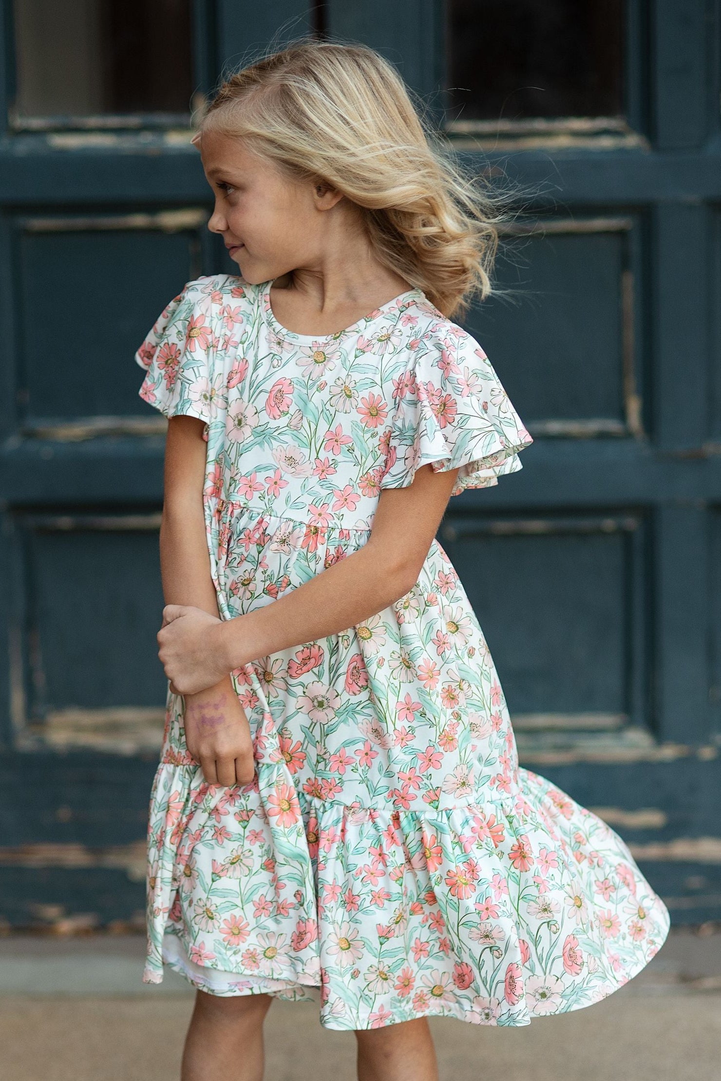 Beige Flower Dress