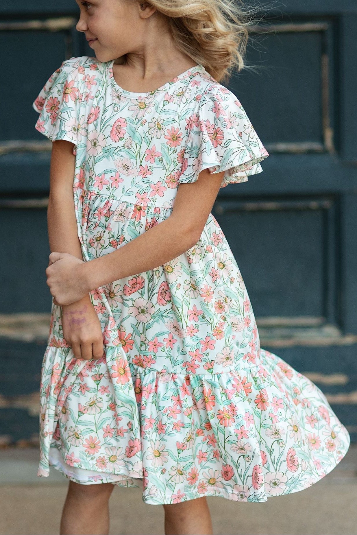 Beige Flower Dress