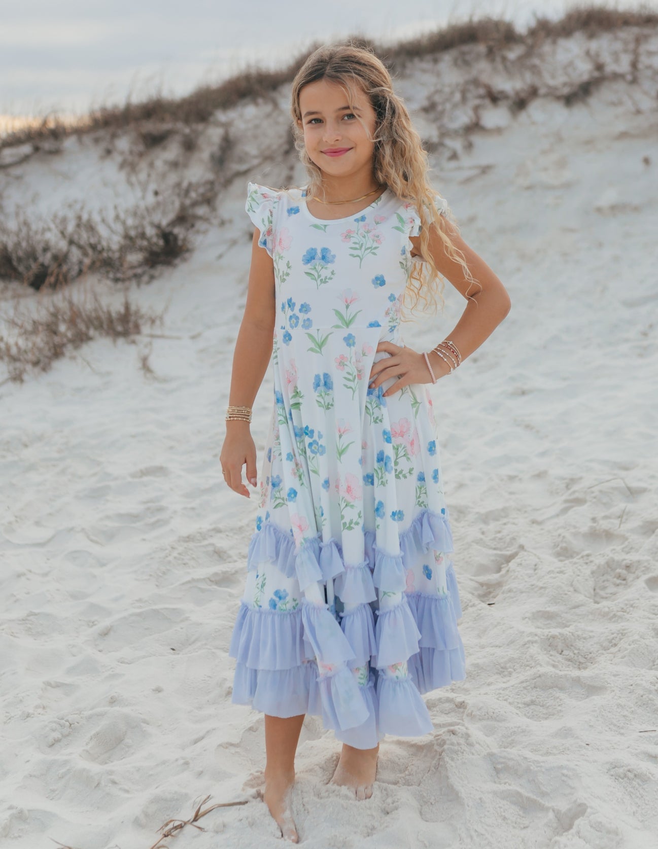 Bella Dainty Floral Ruffles Dress