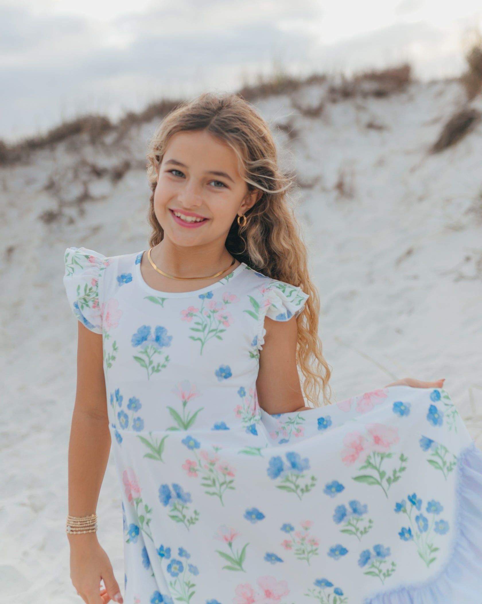 Bella Dainty Floral Ruffles Dress