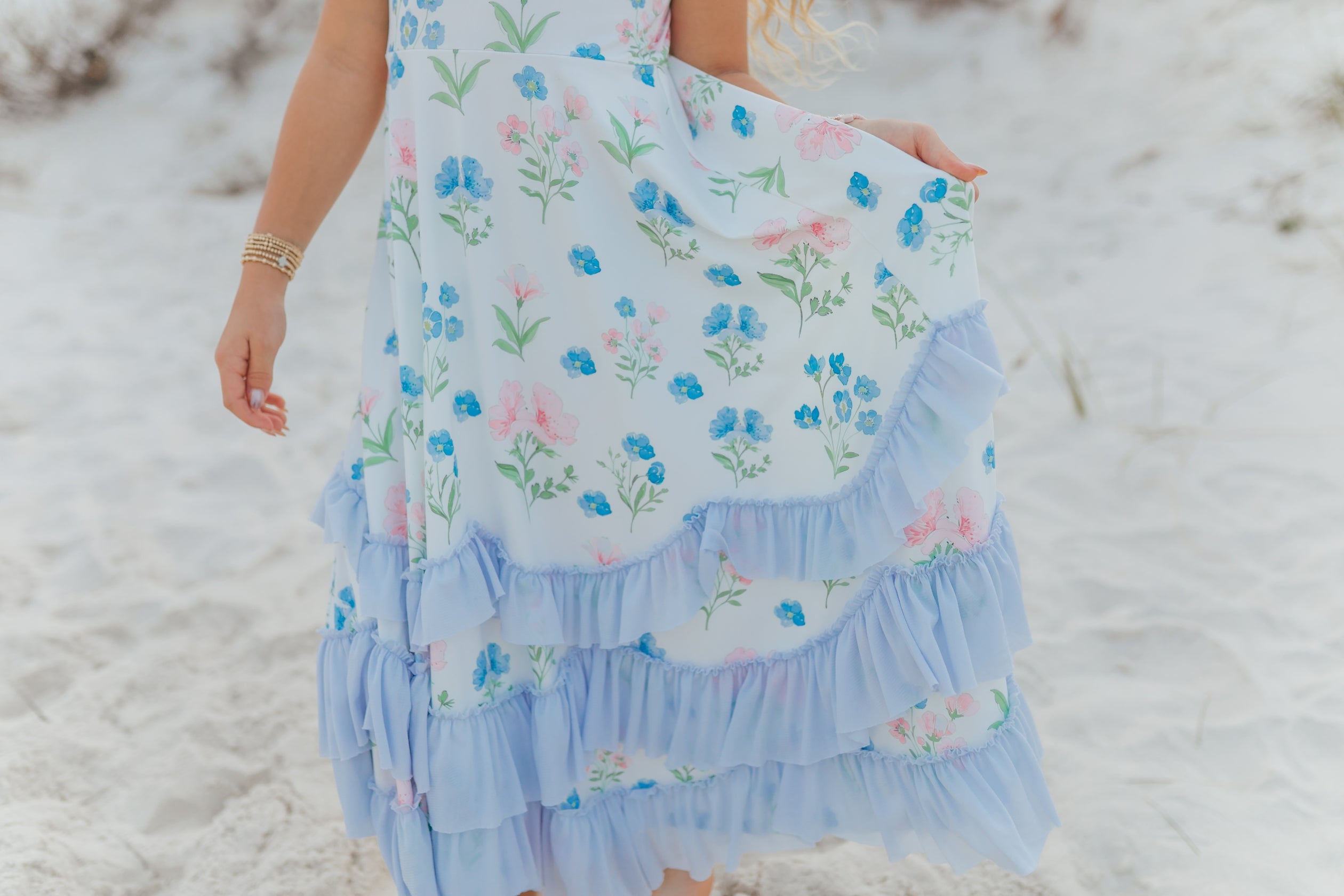 Bella Dainty Floral Ruffles Dress