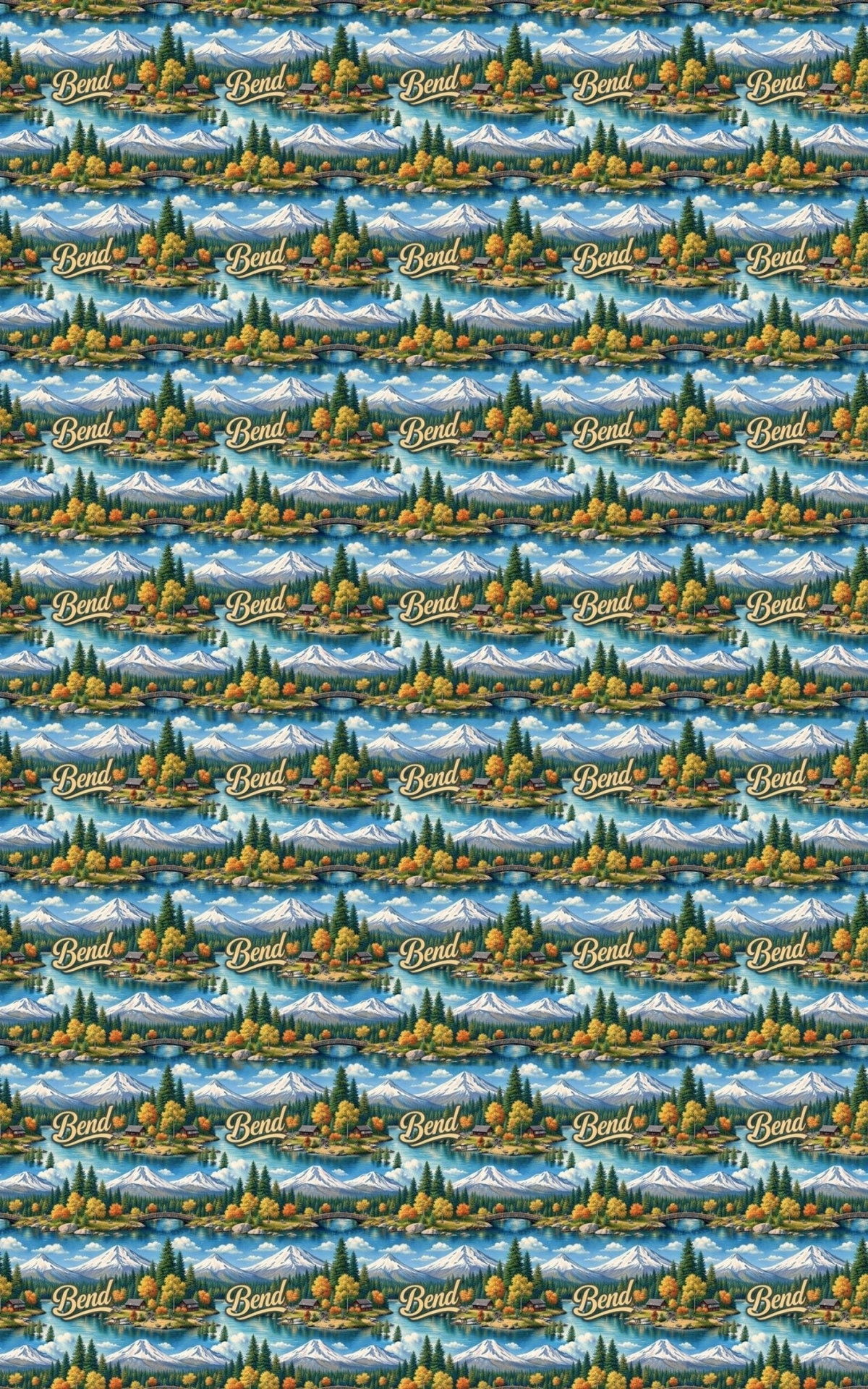 Bend Cascade Glow Wrapping Paper