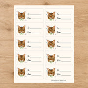 Bengal Purrfectly Yours Gift Tag Sticker Sheet