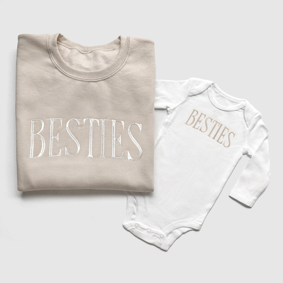 Besties Matching Outfits | Mom And Mini Embroidered Set
