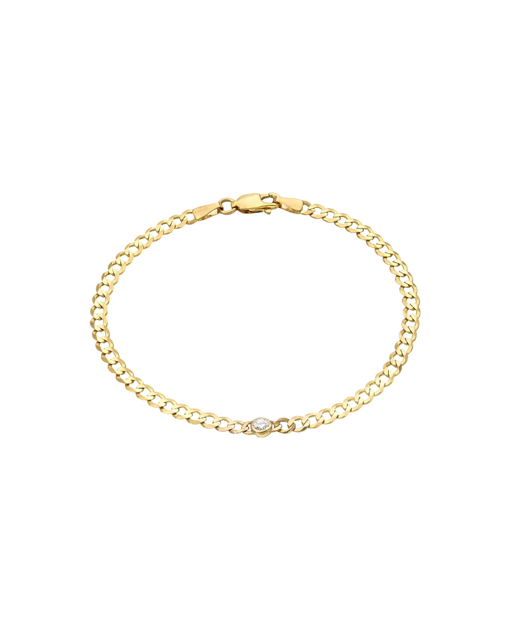 Bezel Diamond Cuban Link Bracelet