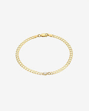 Bezel Diamond Cuban Link Bracelet
