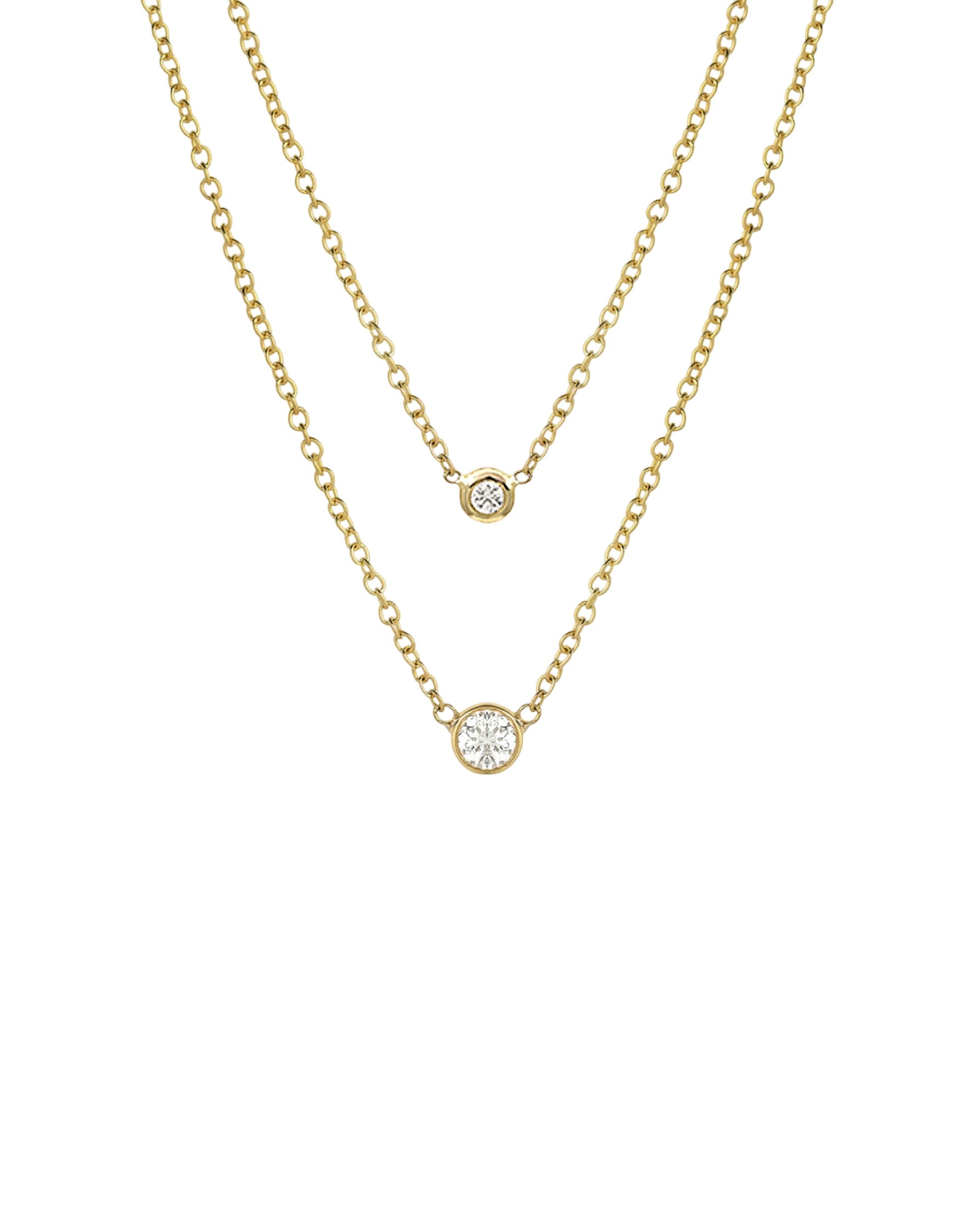 Bezel Diamond Necklace - Mommy + Me