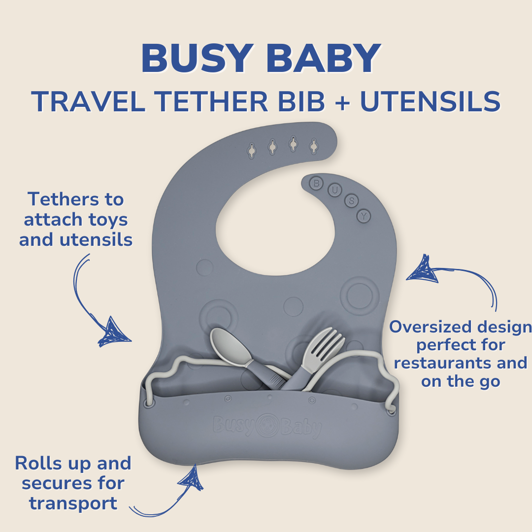Stop-drop Travel Bib+ Utensils