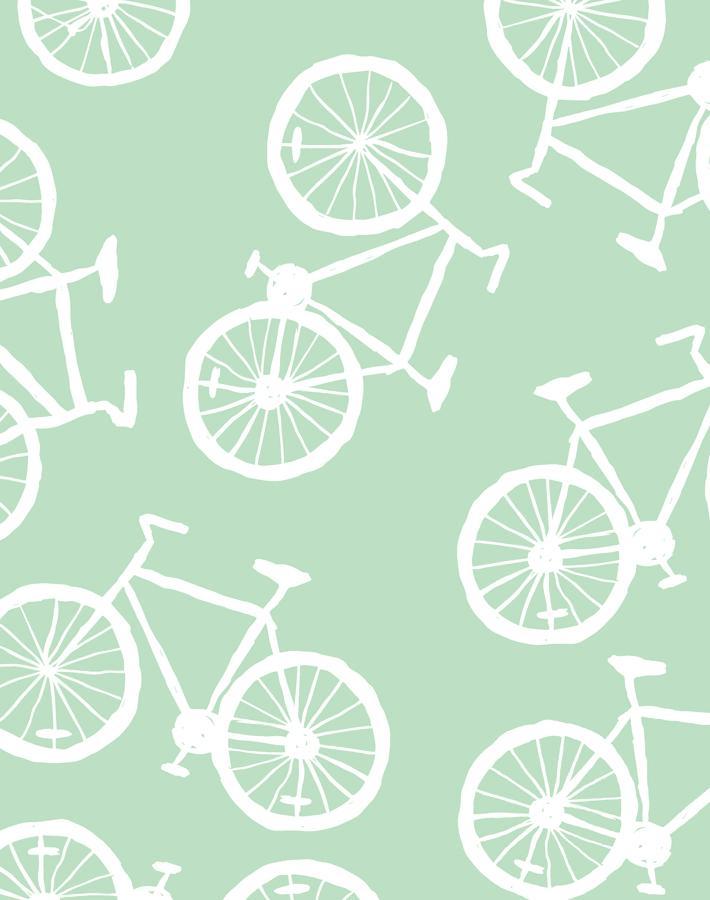 'bicycles' Wallpaper By Tea Collection - Aventurine
