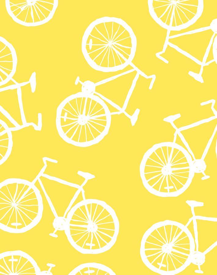 'bicycles' Wallpaper By Tea Collection - Daffodil