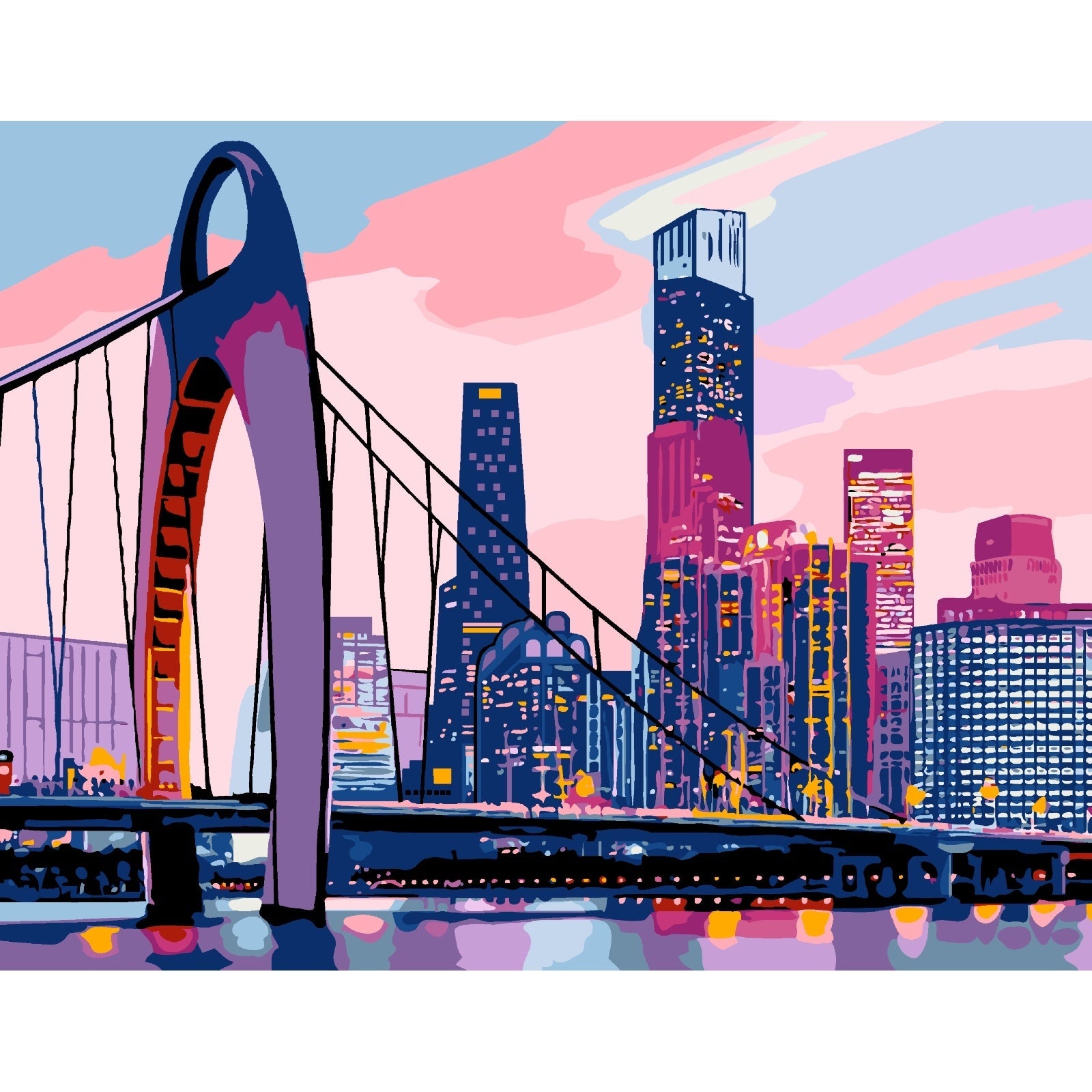 Big City – Paint By Numbers Kit | Artwille | 14x18 Inch Canvas