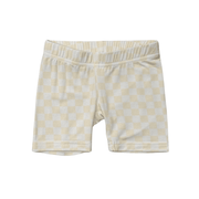 Girls Biker Shorts In Checkered In Rutabaga