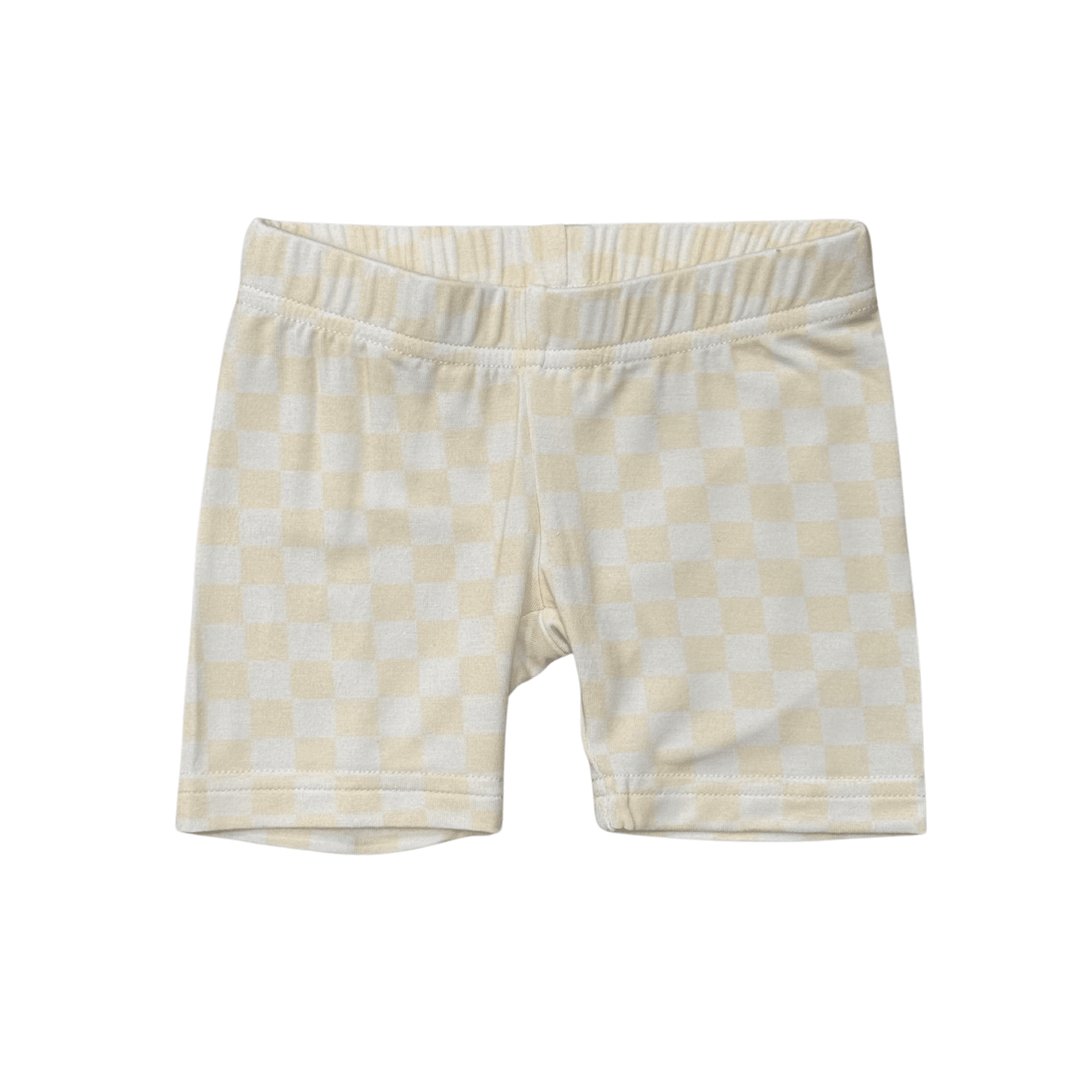 Girls Biker Shorts In Checkered In Rutabaga