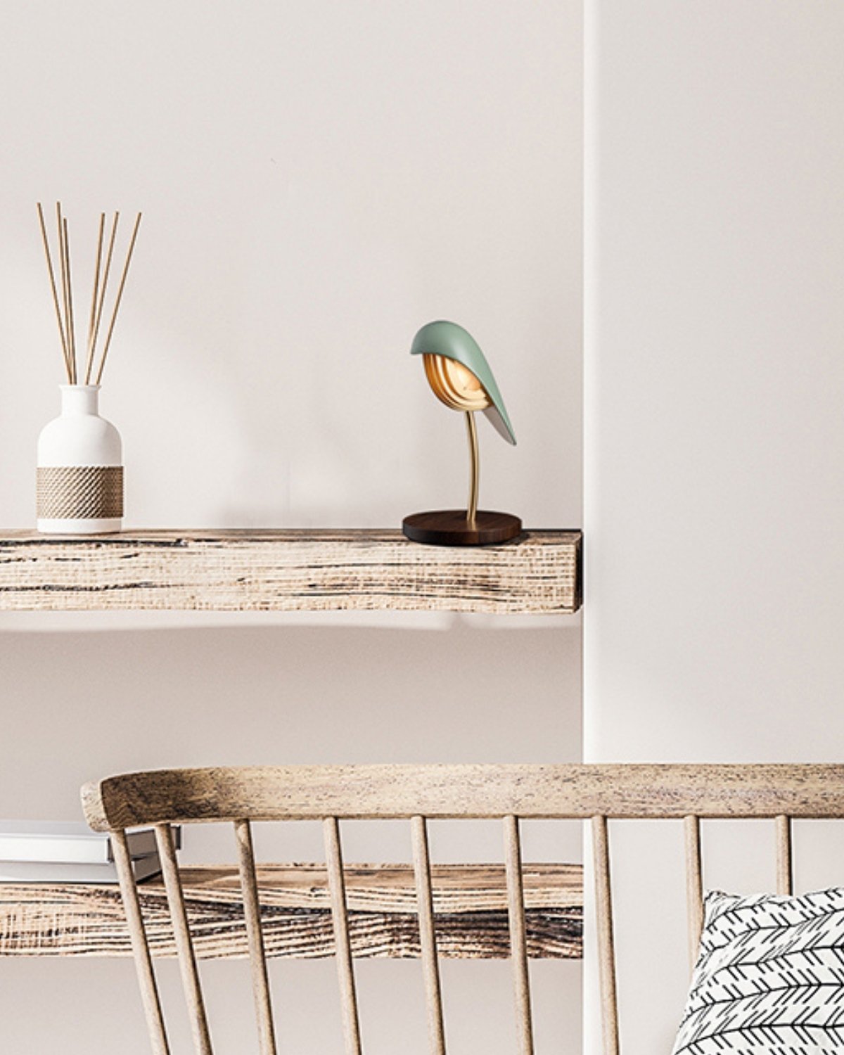Desk Lamp Bird Ivory White