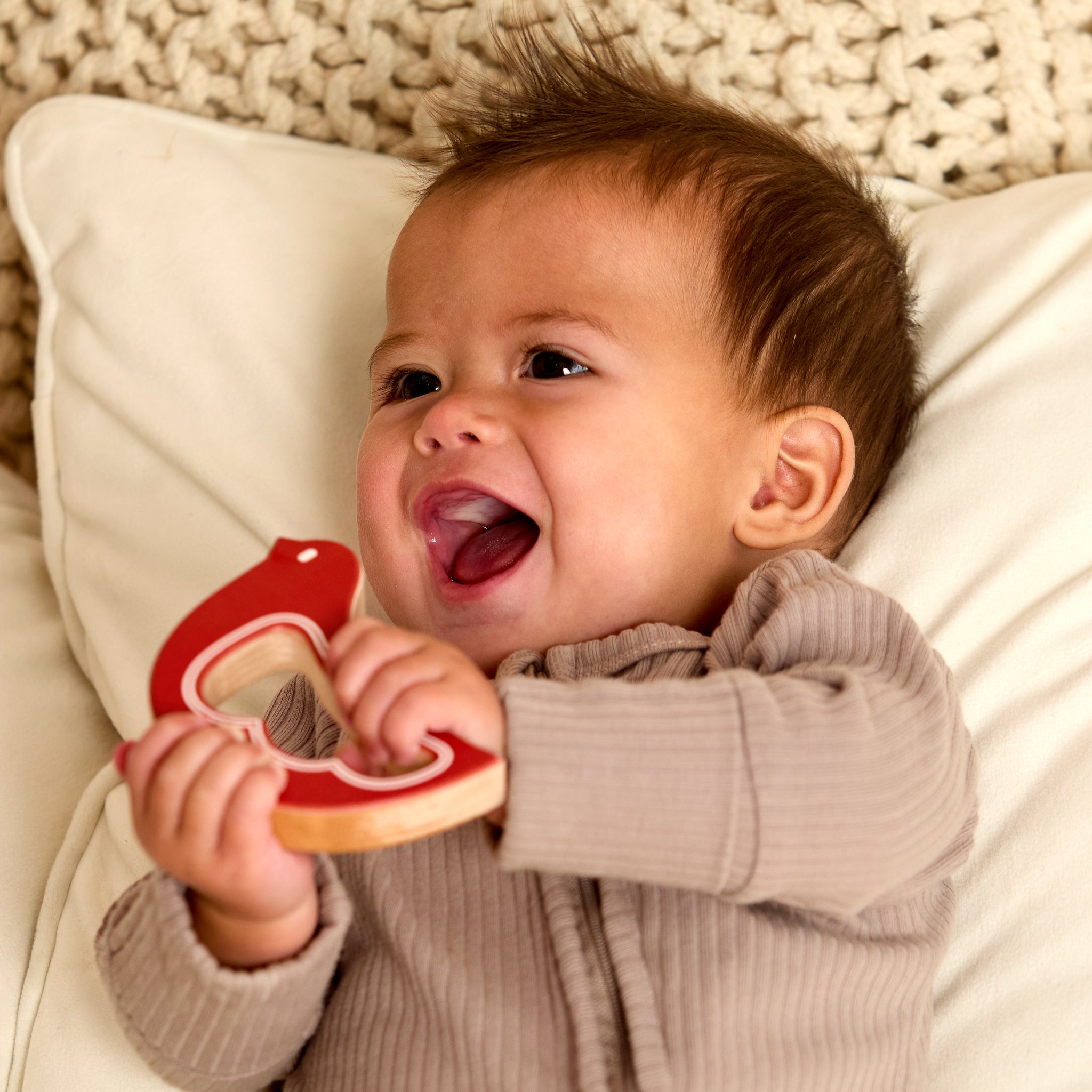 Solid Maple Wood Bird Rattle &amp; Teether – Natural Wooden Baby Toy | Madei In The