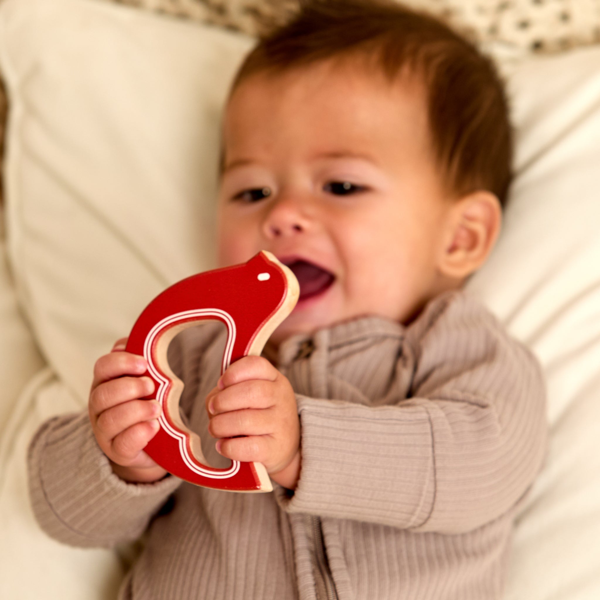 Solid Maple Wood Bird Rattle &amp; Teether – Natural Wooden Baby Toy | Madei In The