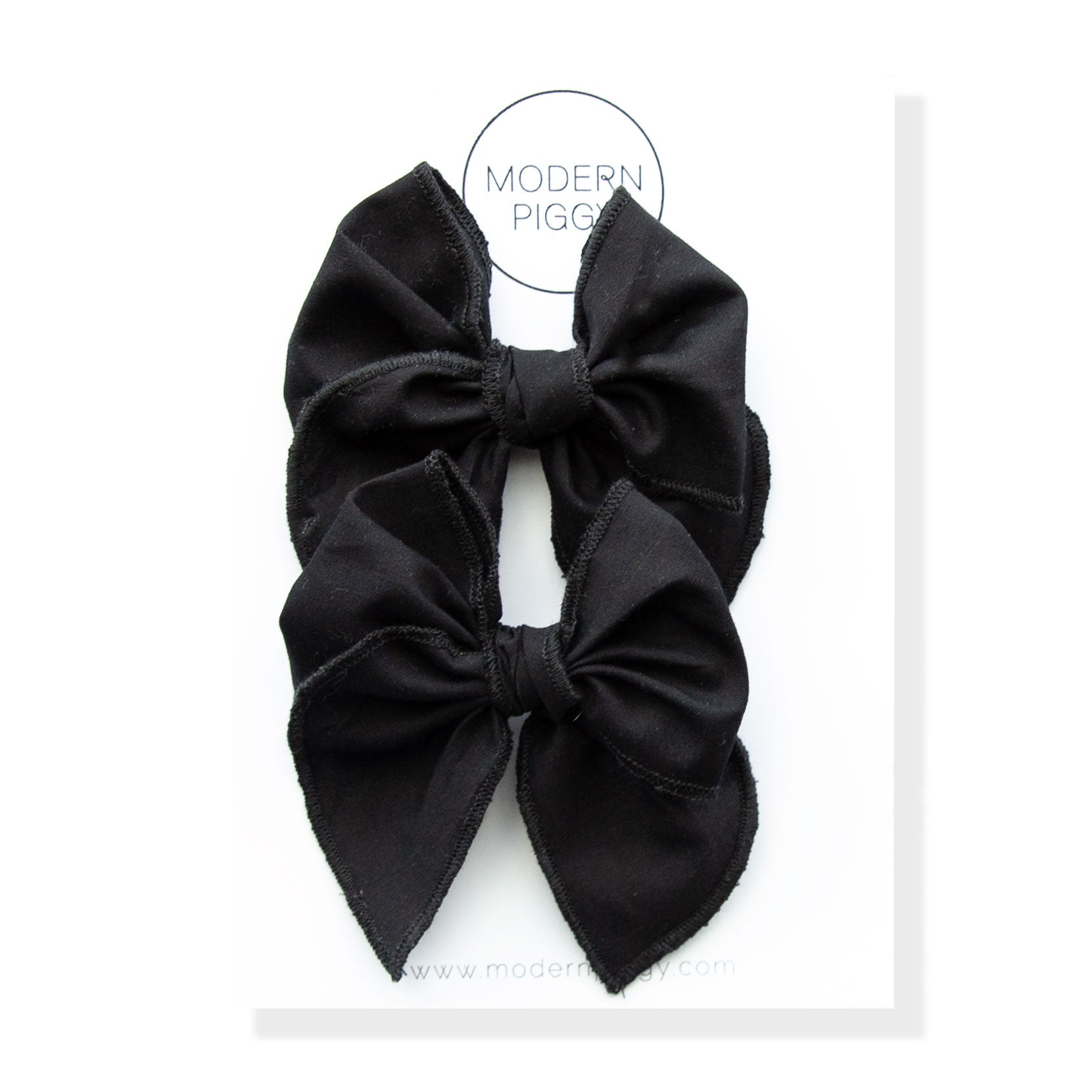 Black | Pigtail Set - Petite Party Bow