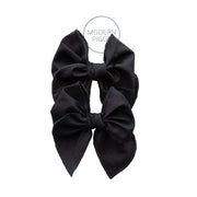 Black | Pigtail Set - Petite Party Bow