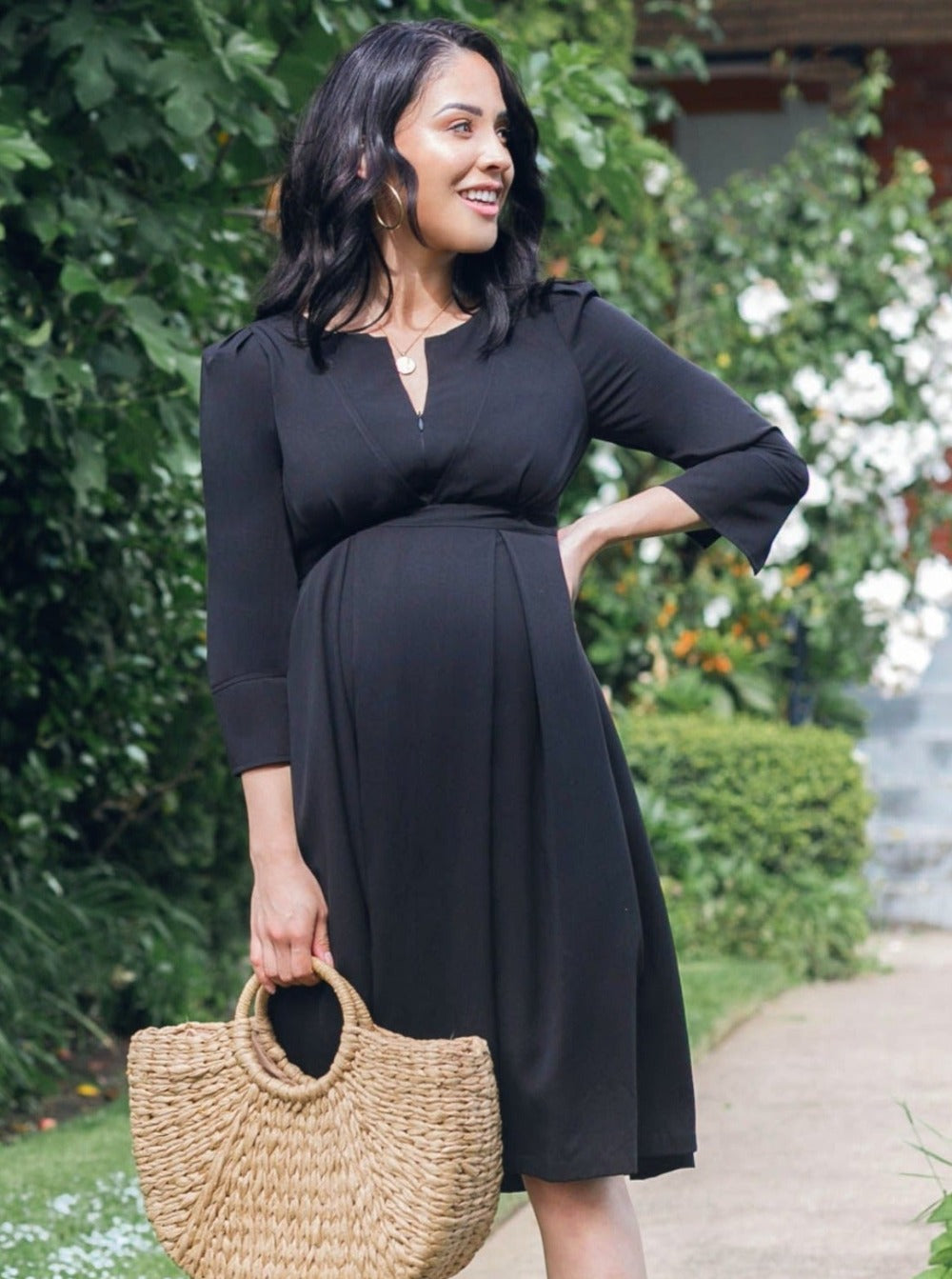 Madeline Tencel Empire Maternity & Nursing Dress